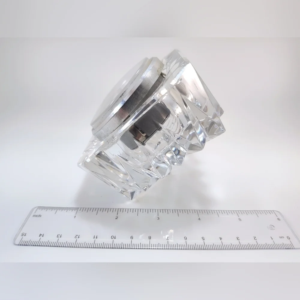 Vintage Mikasa Crystal Square Mantel Clock Excellent Condition Luxury Glass